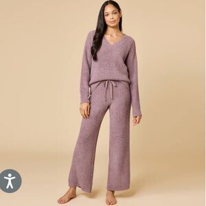 Waffle Marshmallow V-Neck Luxe Lounge Set size Xl in Driftwood NWT SoldOut